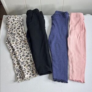 280 - Blue Ruffled Kids Leggings - SET